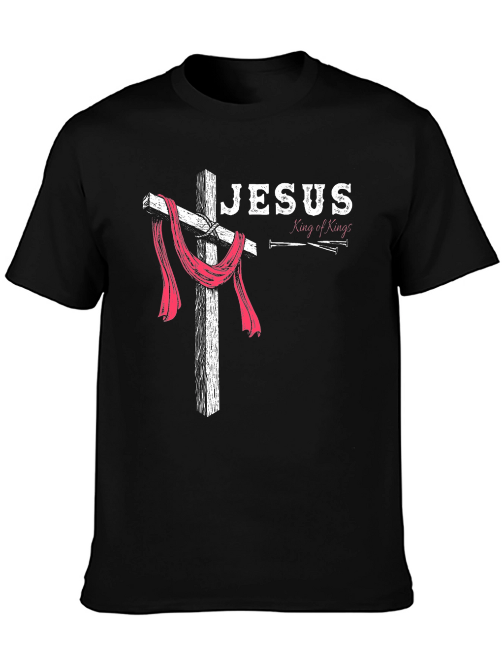 Jesus King of Kings Cross Graphic Black T-Shirt