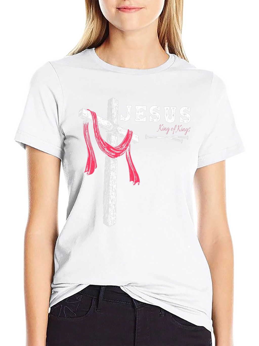 Jesus King of Kings Cross Graphic Black T-Shirt