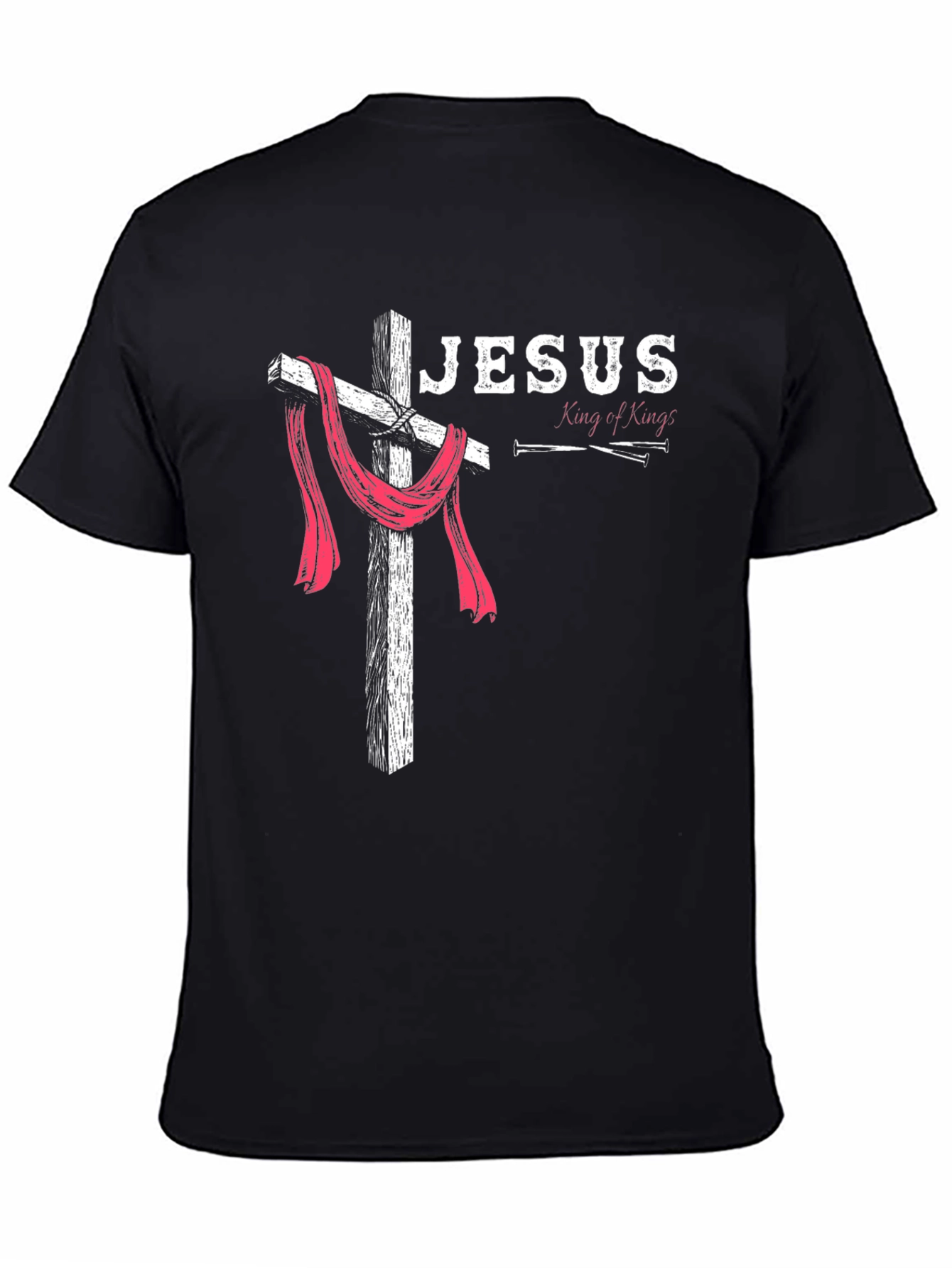 Jesus King of Kings Cross Graphic Black T-Shirt