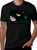 Curious Alien Moon Graphic T-Shirt