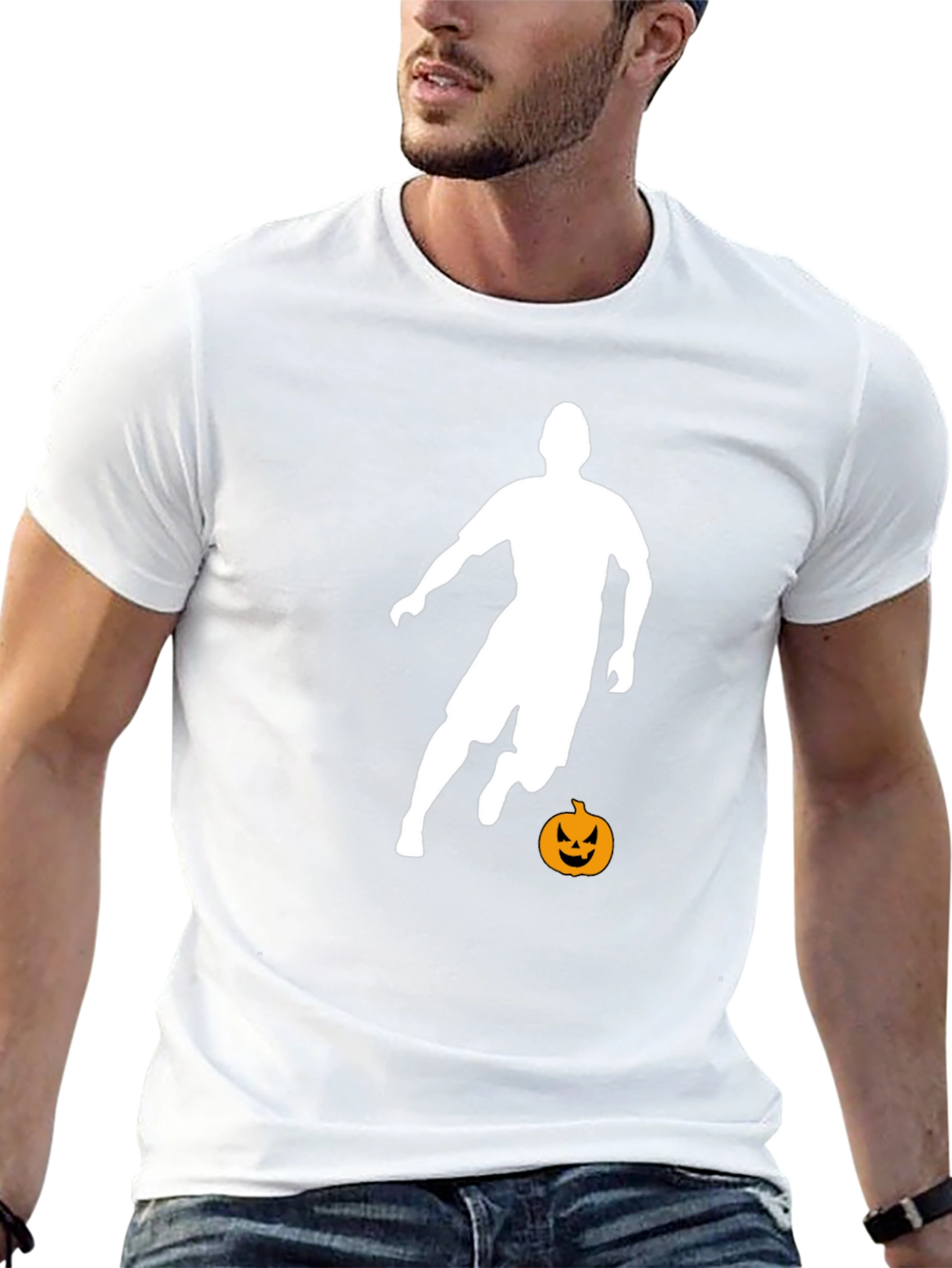Halloween Soccer Player Black T-Shirt