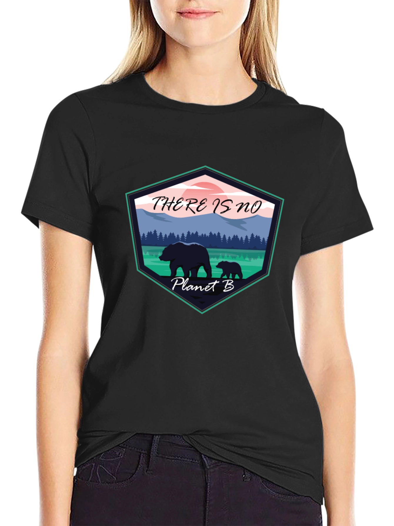 Eco-Friendly Planet B Graphic Tee - Black