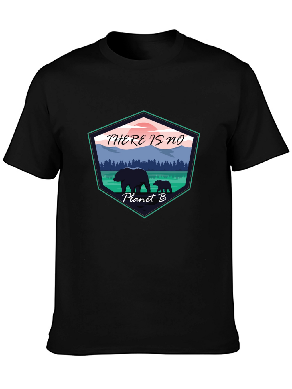Eco-Friendly Planet B Graphic Tee - Black