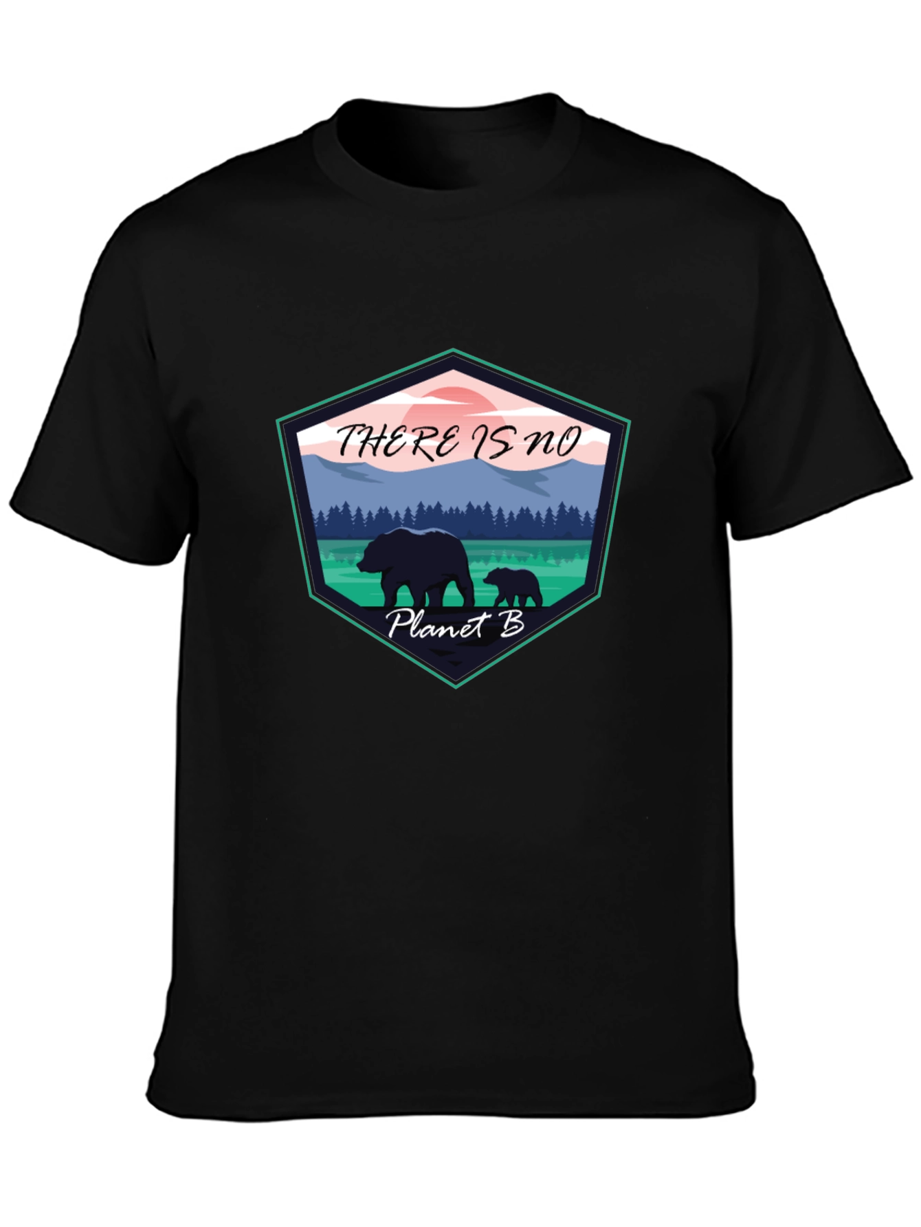 Eco-Friendly Planet B Graphic Tee - Black