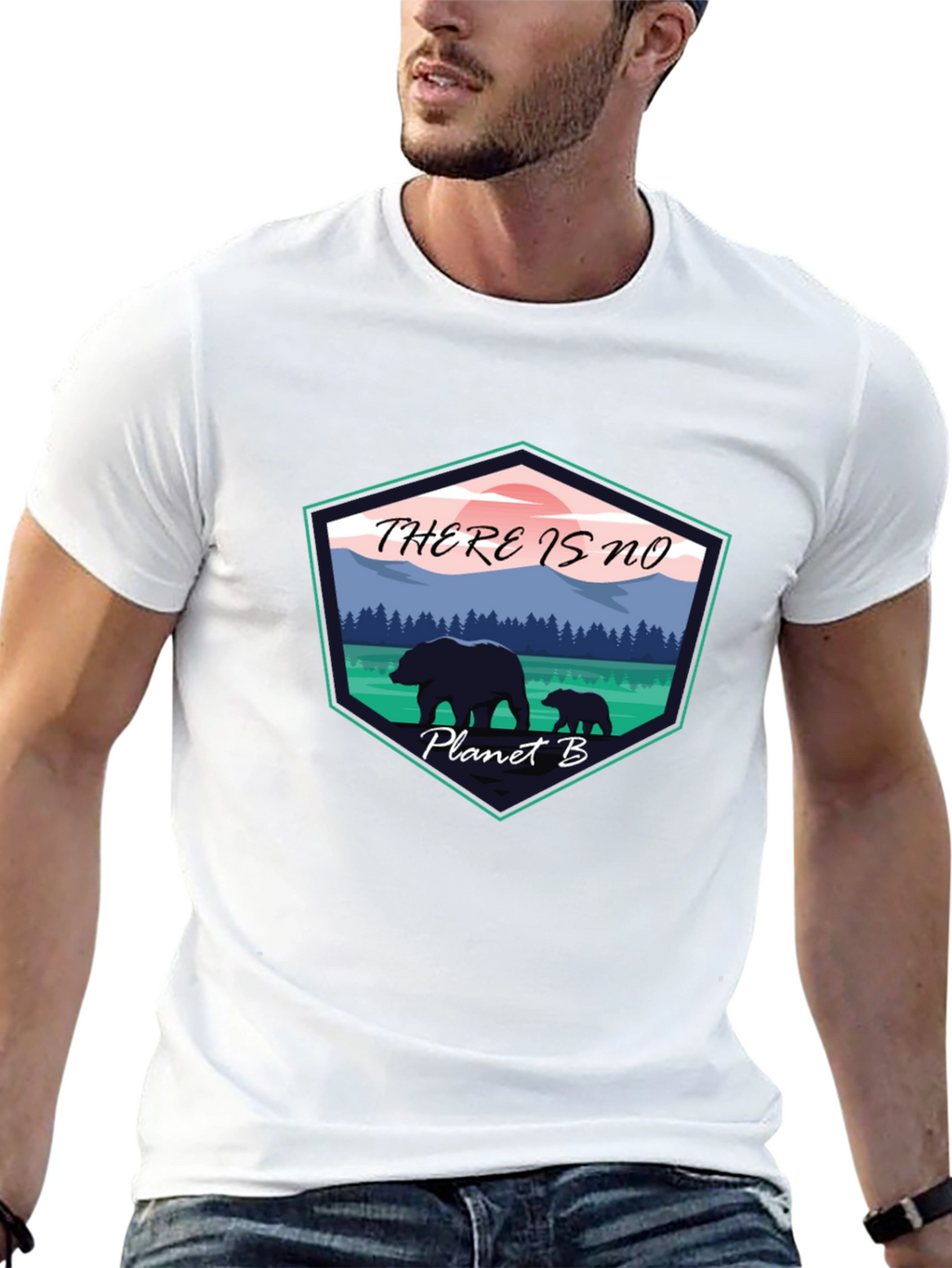 Eco-Friendly Planet B Graphic Tee - Black