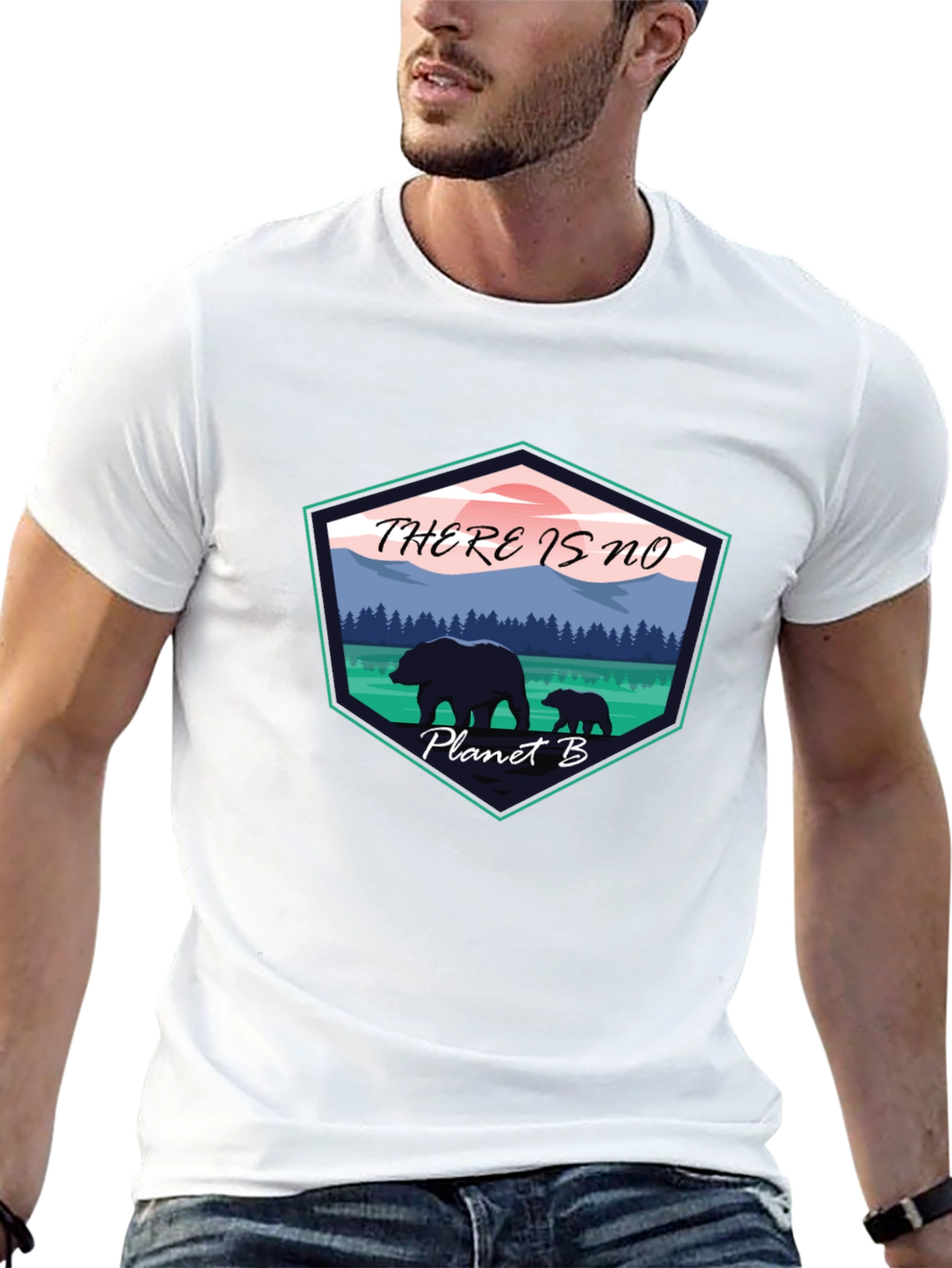 Eco-Friendly Planet B Graphic Tee - Black