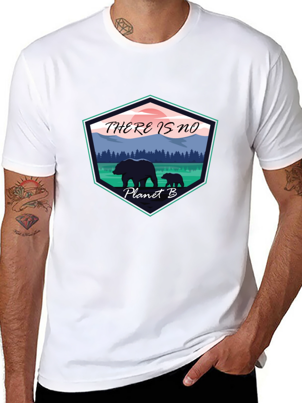 Eco-Friendly Planet B Graphic Tee - Black