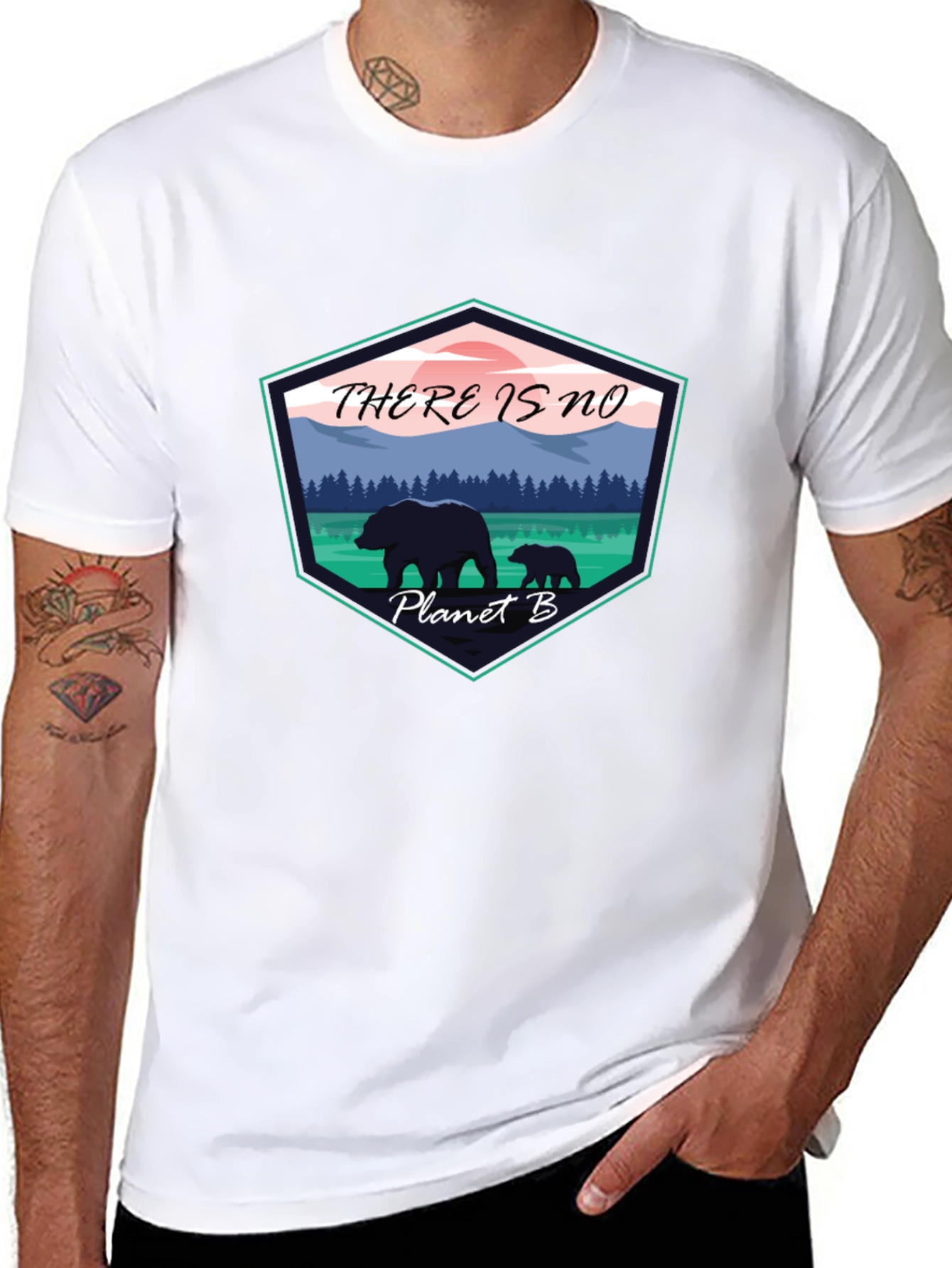 Eco-Friendly Planet B Graphic Tee - Black