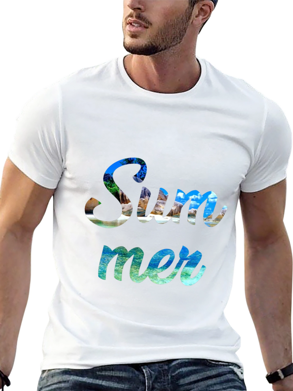 Summer Graphic Print Crew Neck T-Shirt