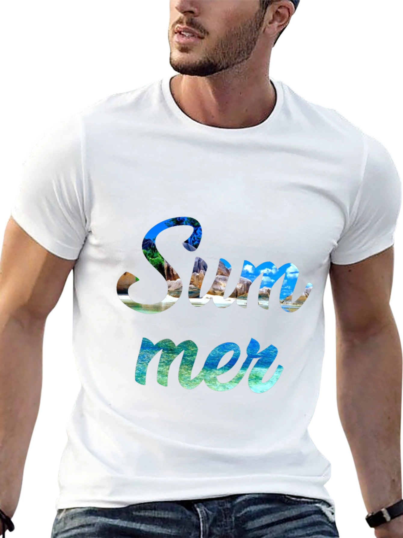 Summer Graphic Print Crew Neck T-Shirt