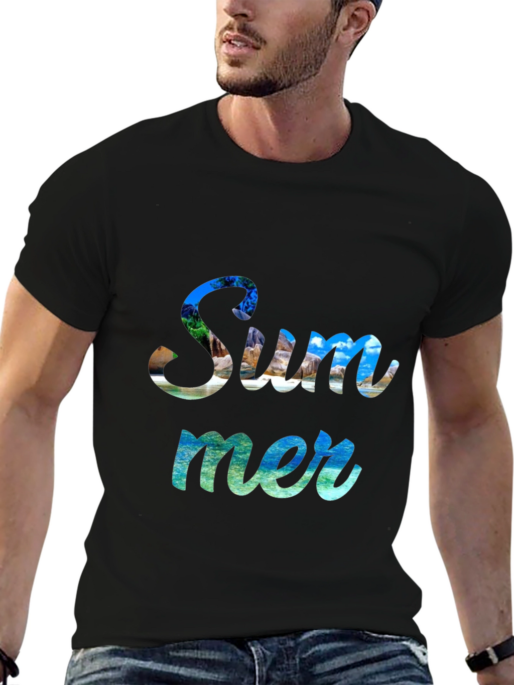 Summer Graphic Print Crew Neck T-Shirt