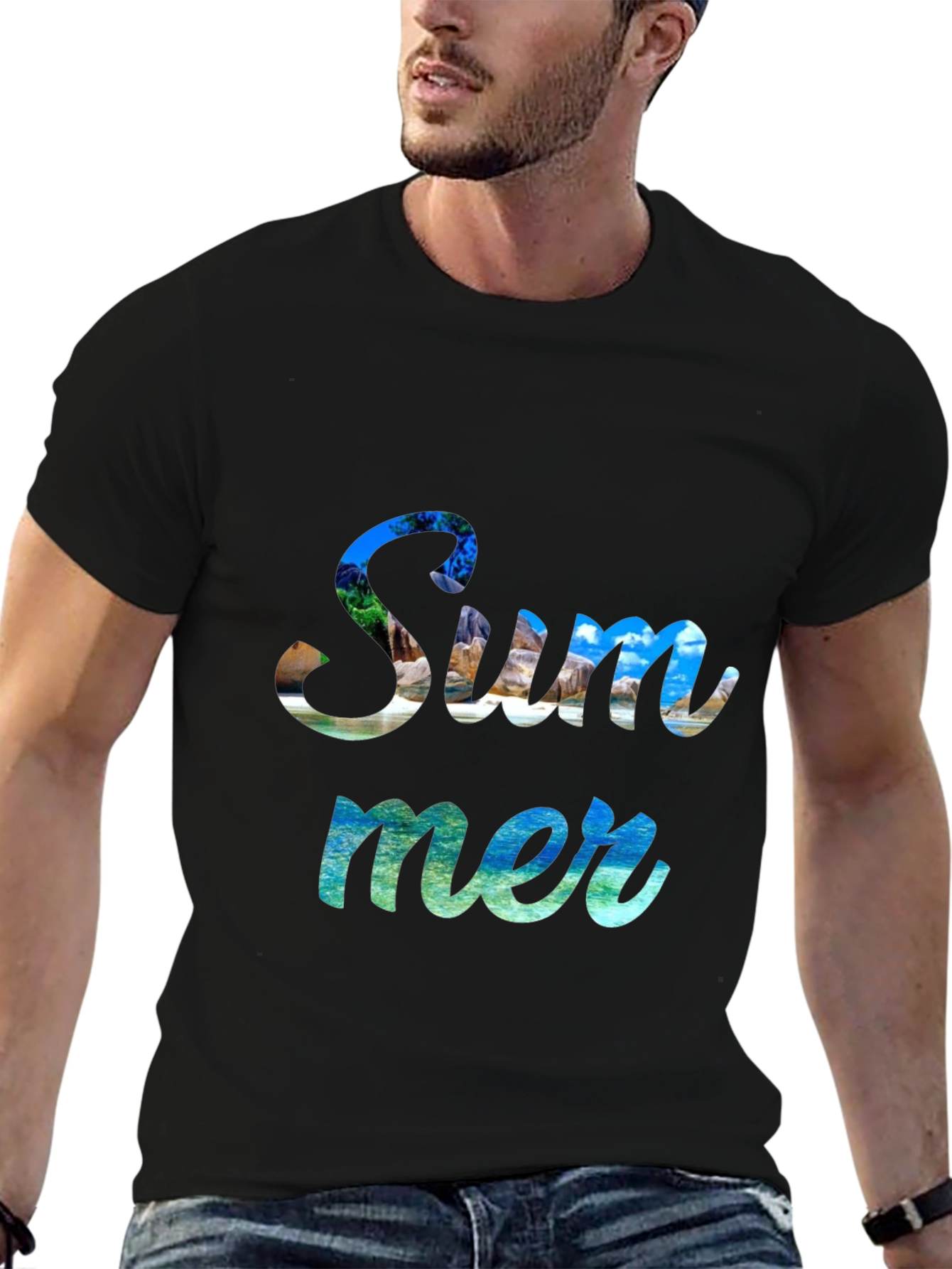Summer Graphic Print Crew Neck T-Shirt