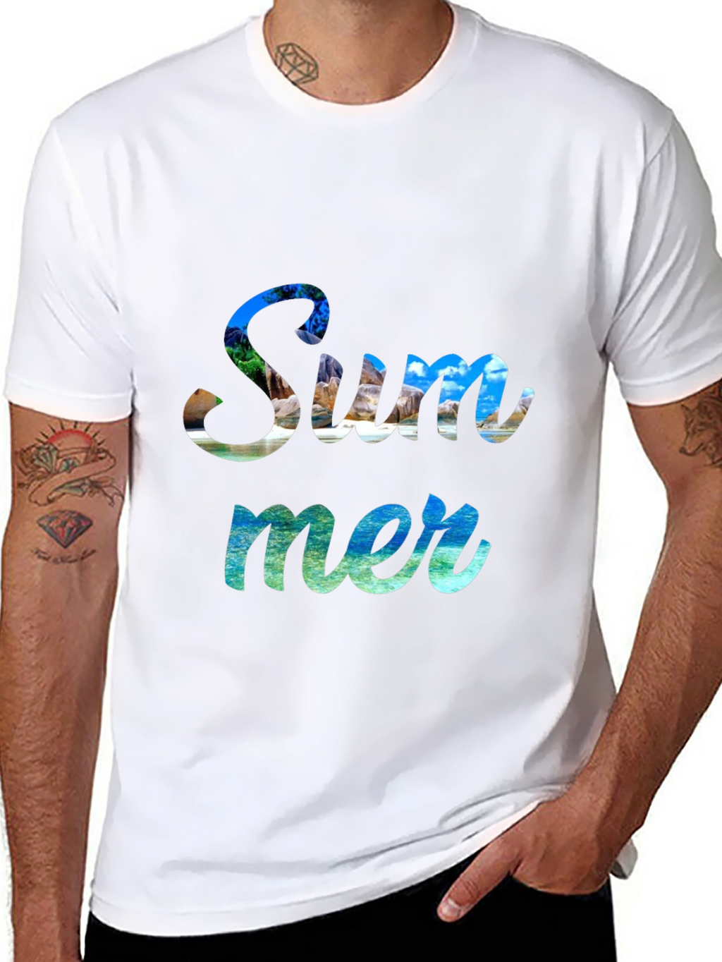 Summer Graphic Print Crew Neck T-Shirt
