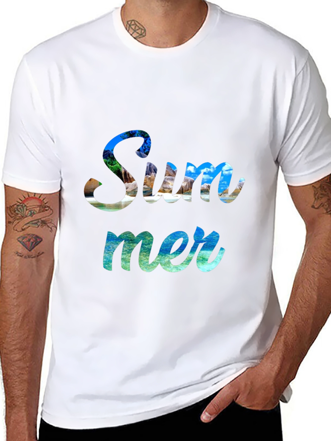 Summer Graphic Print Crew Neck T-Shirt