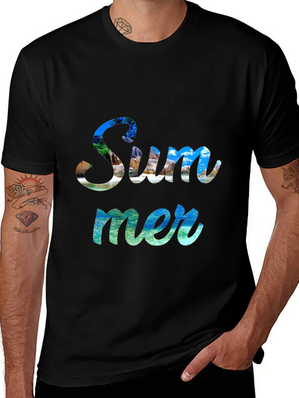 Summer Graphic Print Crew Neck T-Shirt