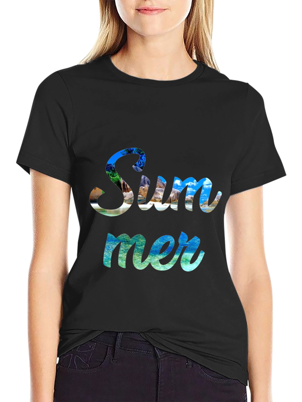 Summer Graphic Print Crew Neck T-Shirt