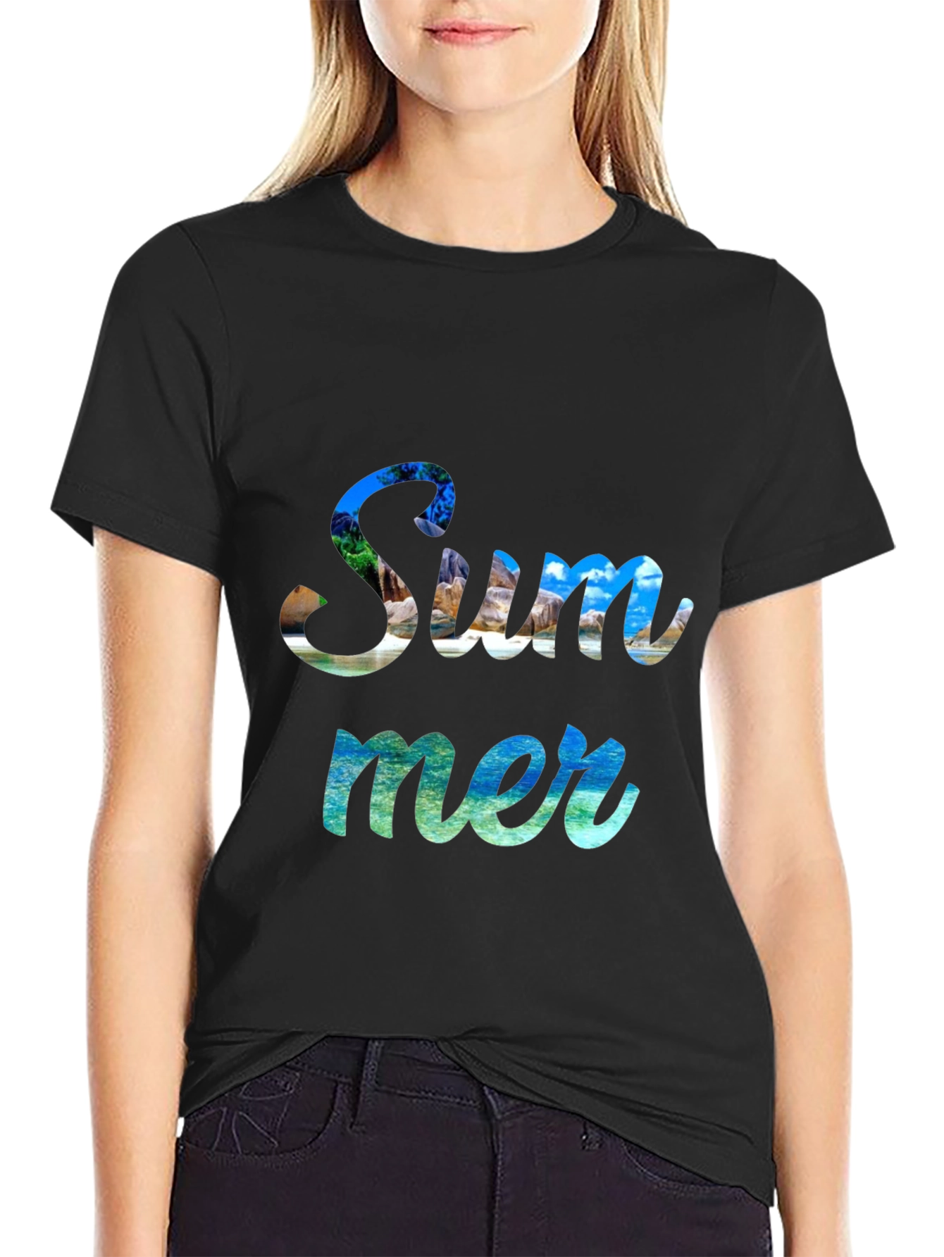 Summer Graphic Print Crew Neck T-Shirt