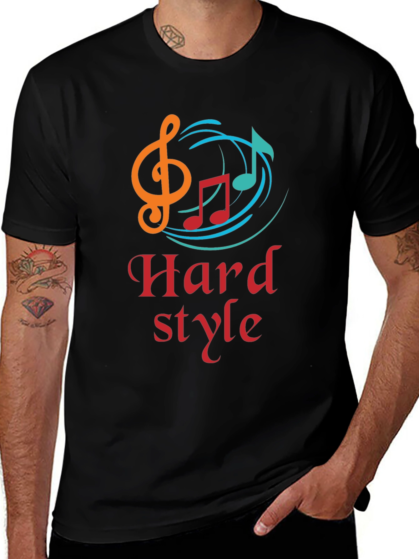 Hard Style Music Graphic Black T-Shirt