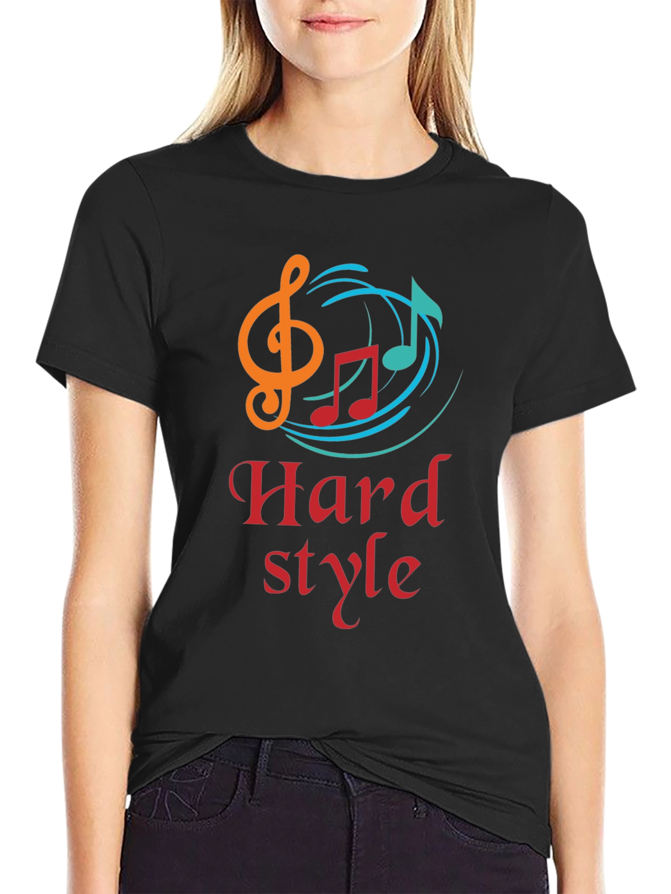 Hard Style Music Graphic Black T-Shirt