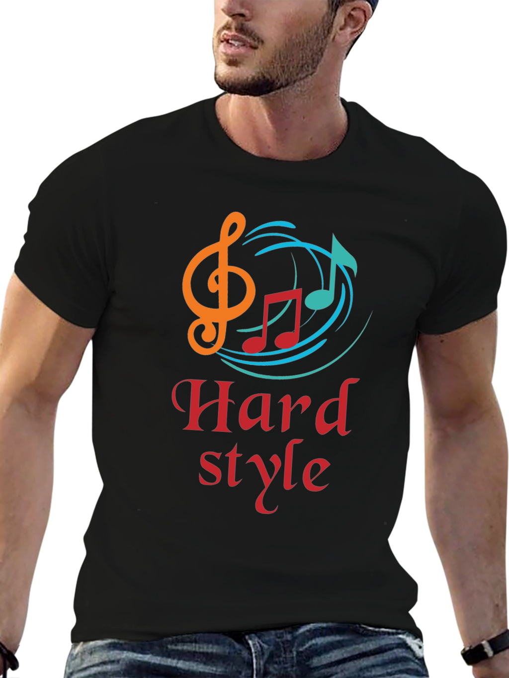 Hard Style Music Graphic Black T-Shirt