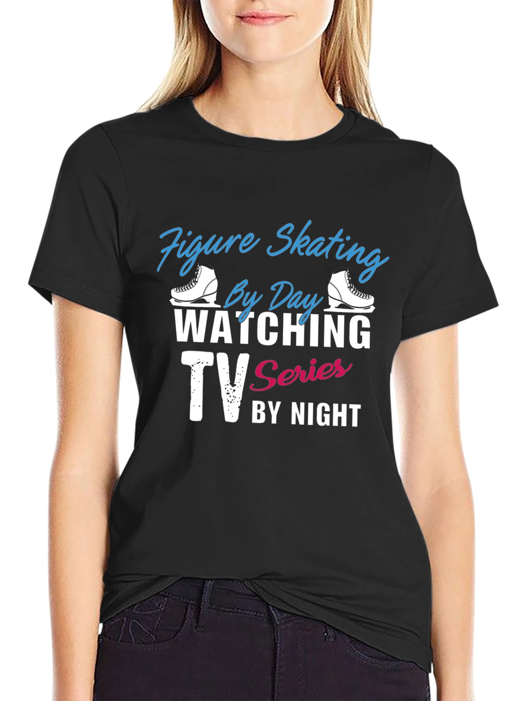 Figure Skating & TV Series Black T-Shirt