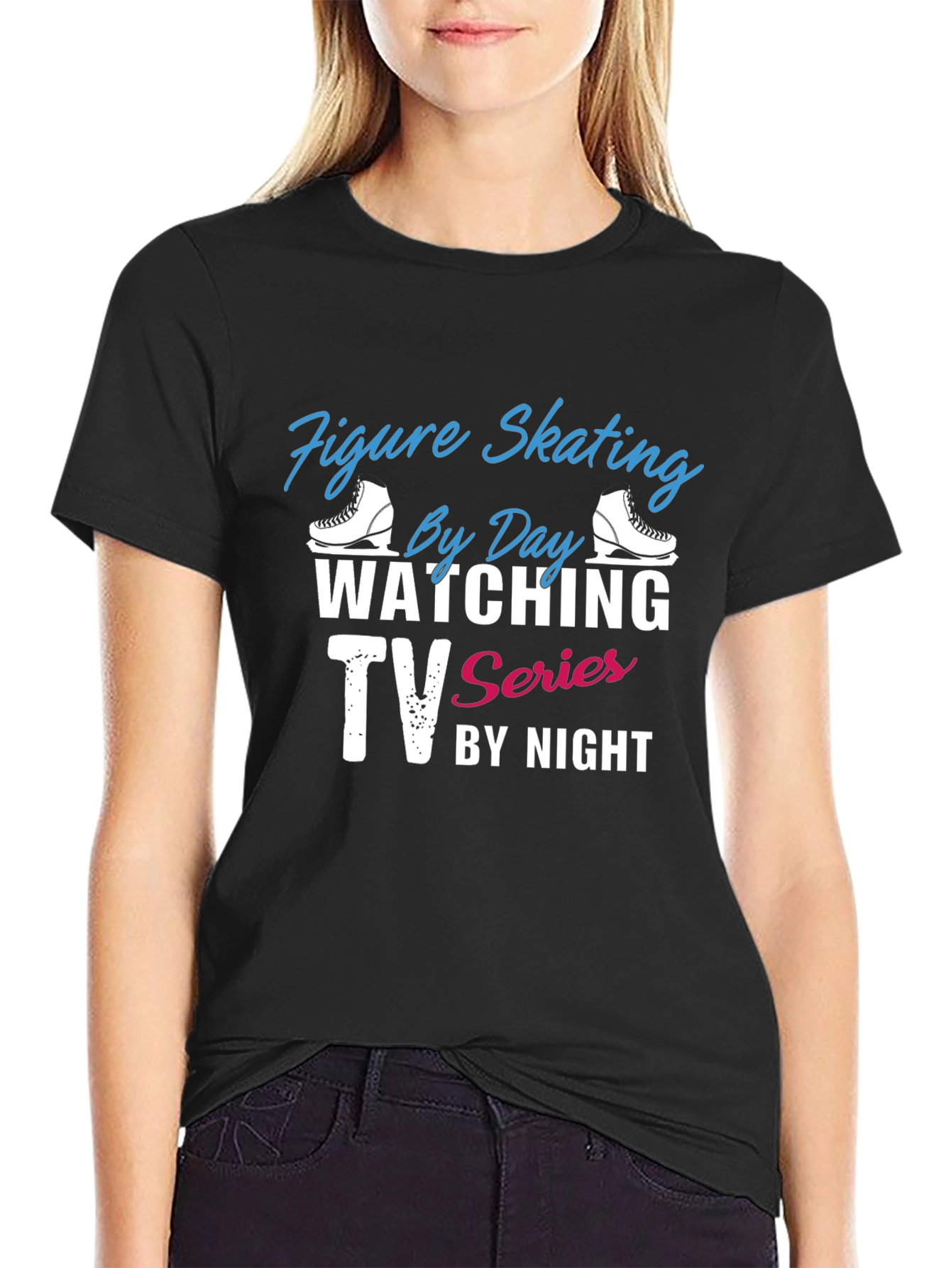 Figure Skating & TV Series Black T-Shirt