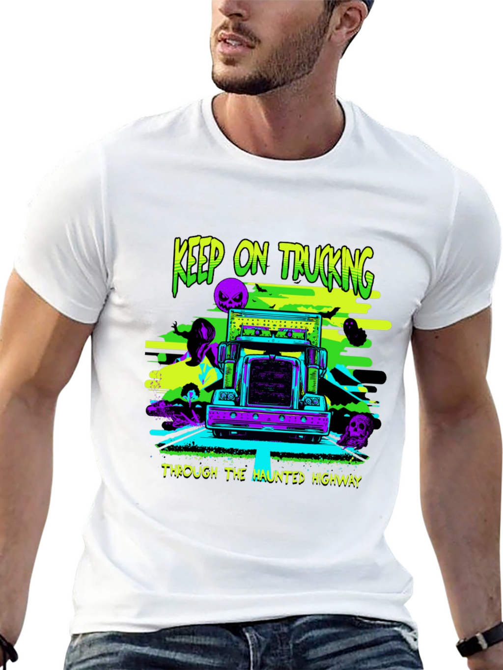 Keep On Trucking Halloween Graphic T-Shirt