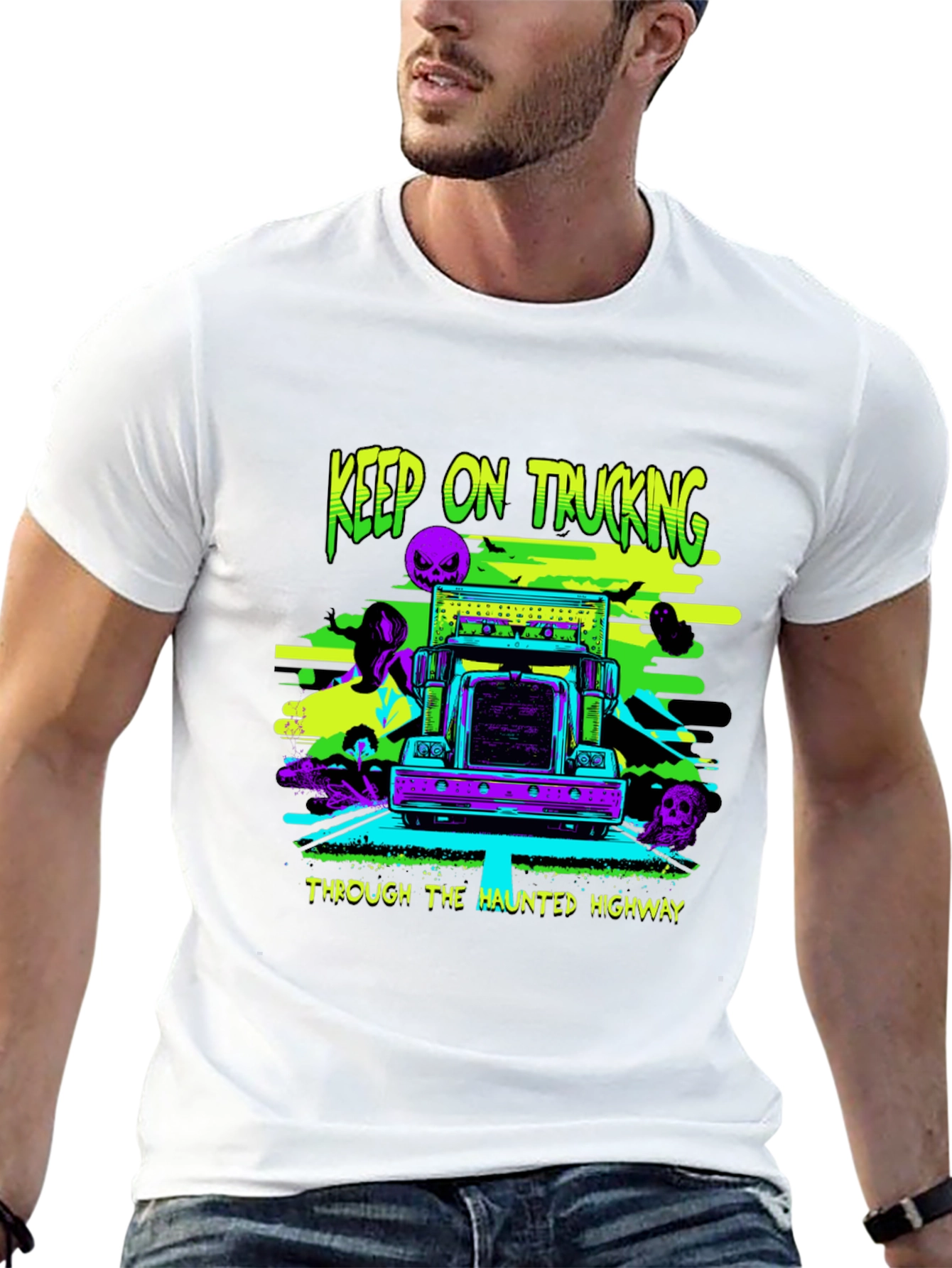Keep On Trucking Halloween Graphic T-Shirt