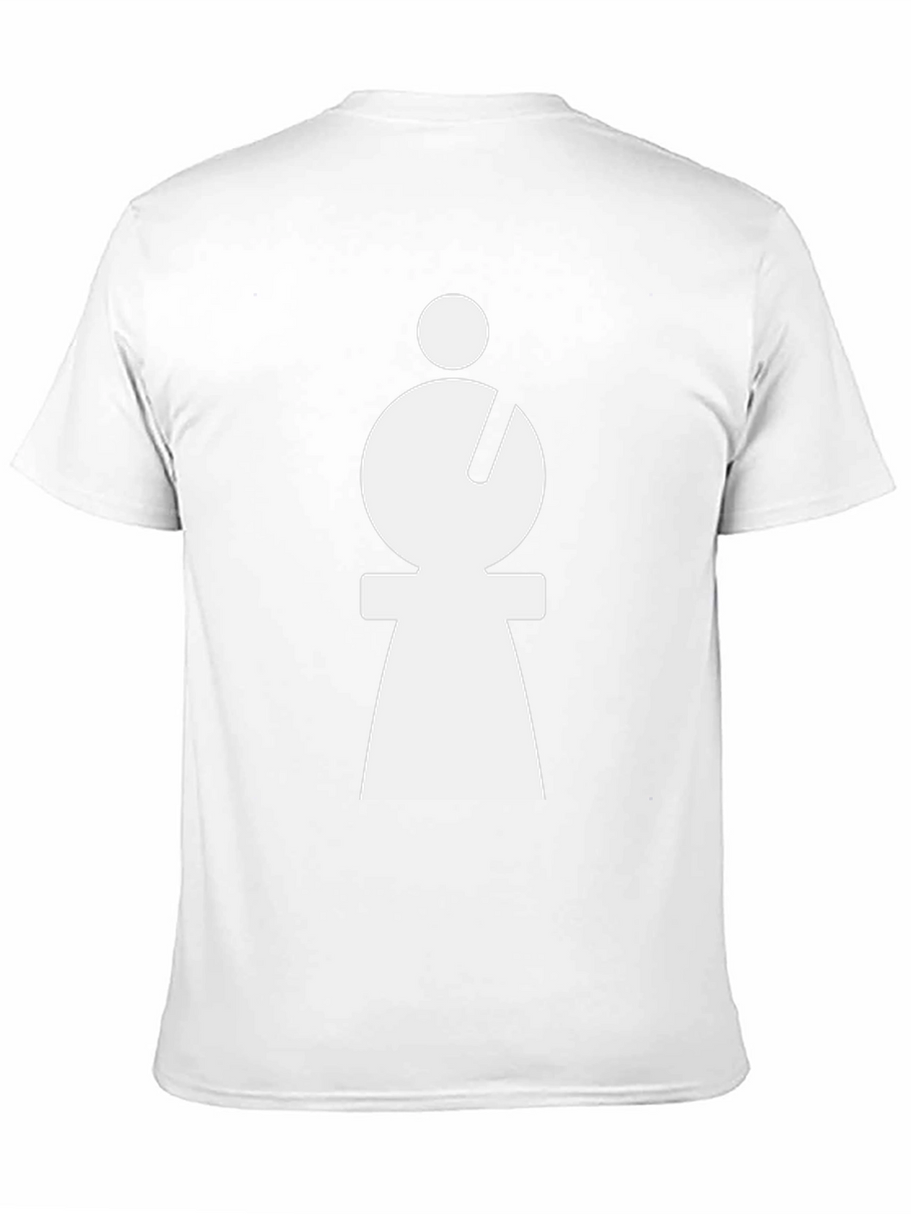 Abstract Minimalist White Figure on Black T-Shirt