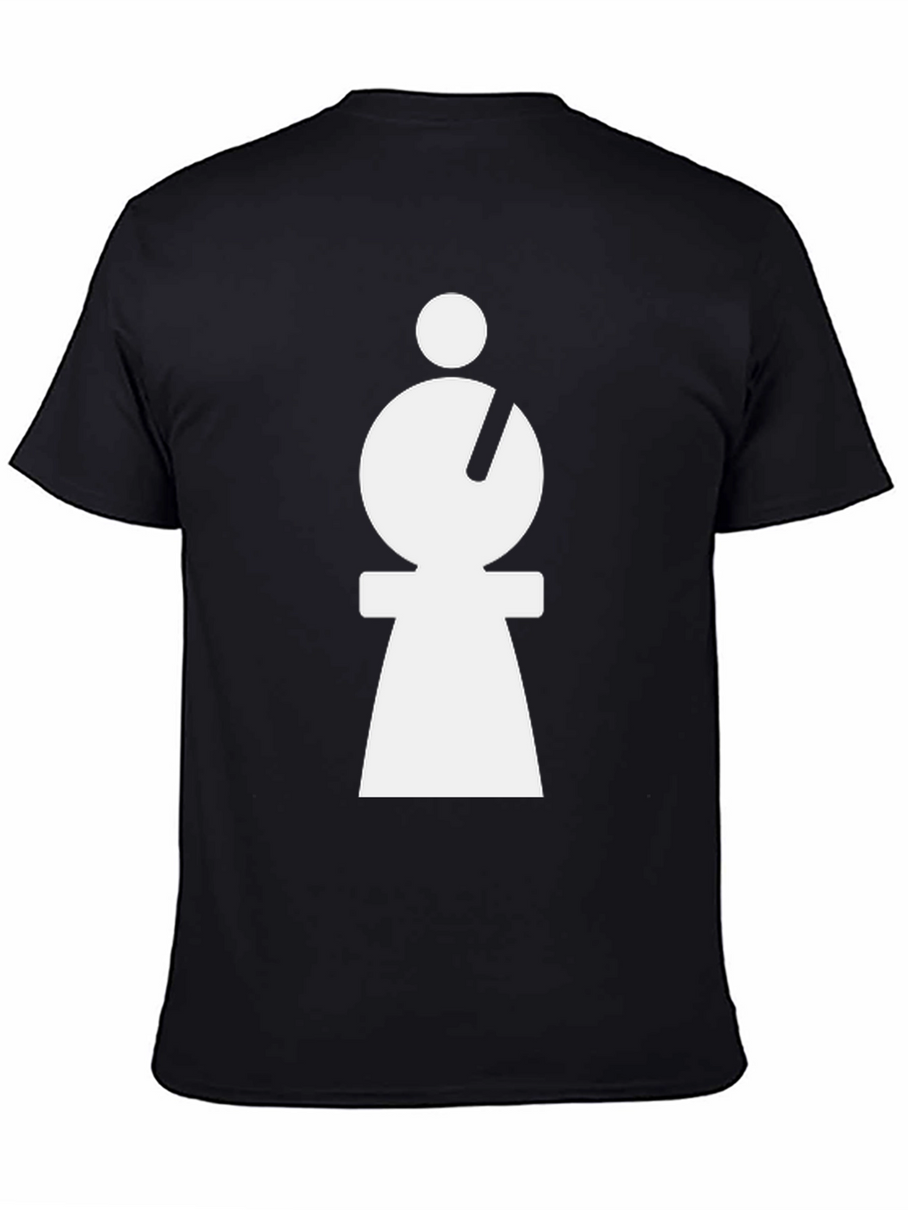 Abstract Minimalist White Figure on Black T-Shirt