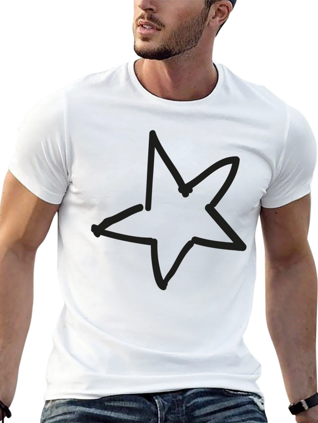Black Star Graphic T-Shirt - Casual Comfort