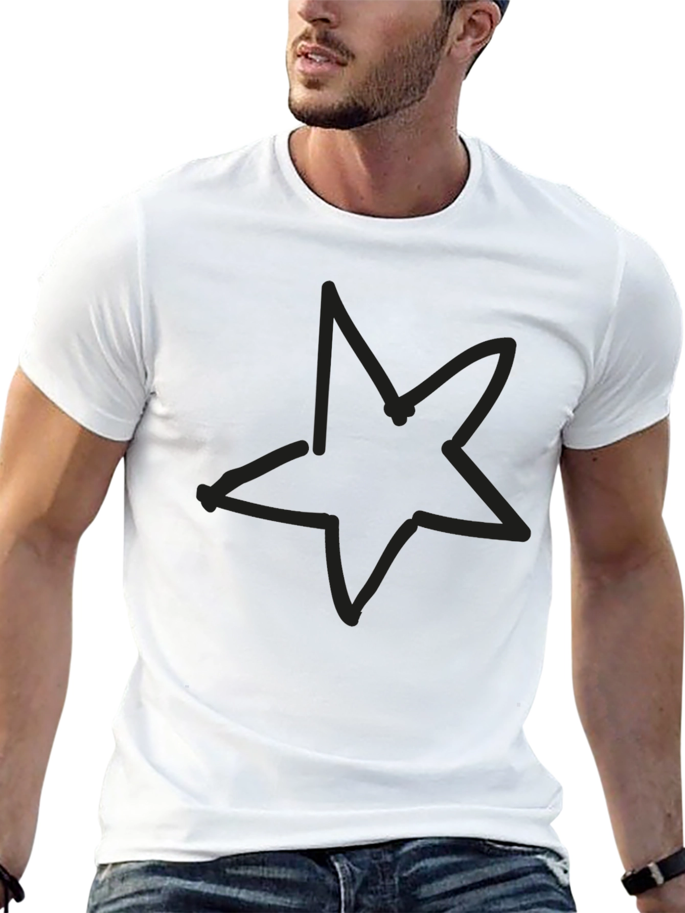 Black Star Graphic T-Shirt - Casual Comfort