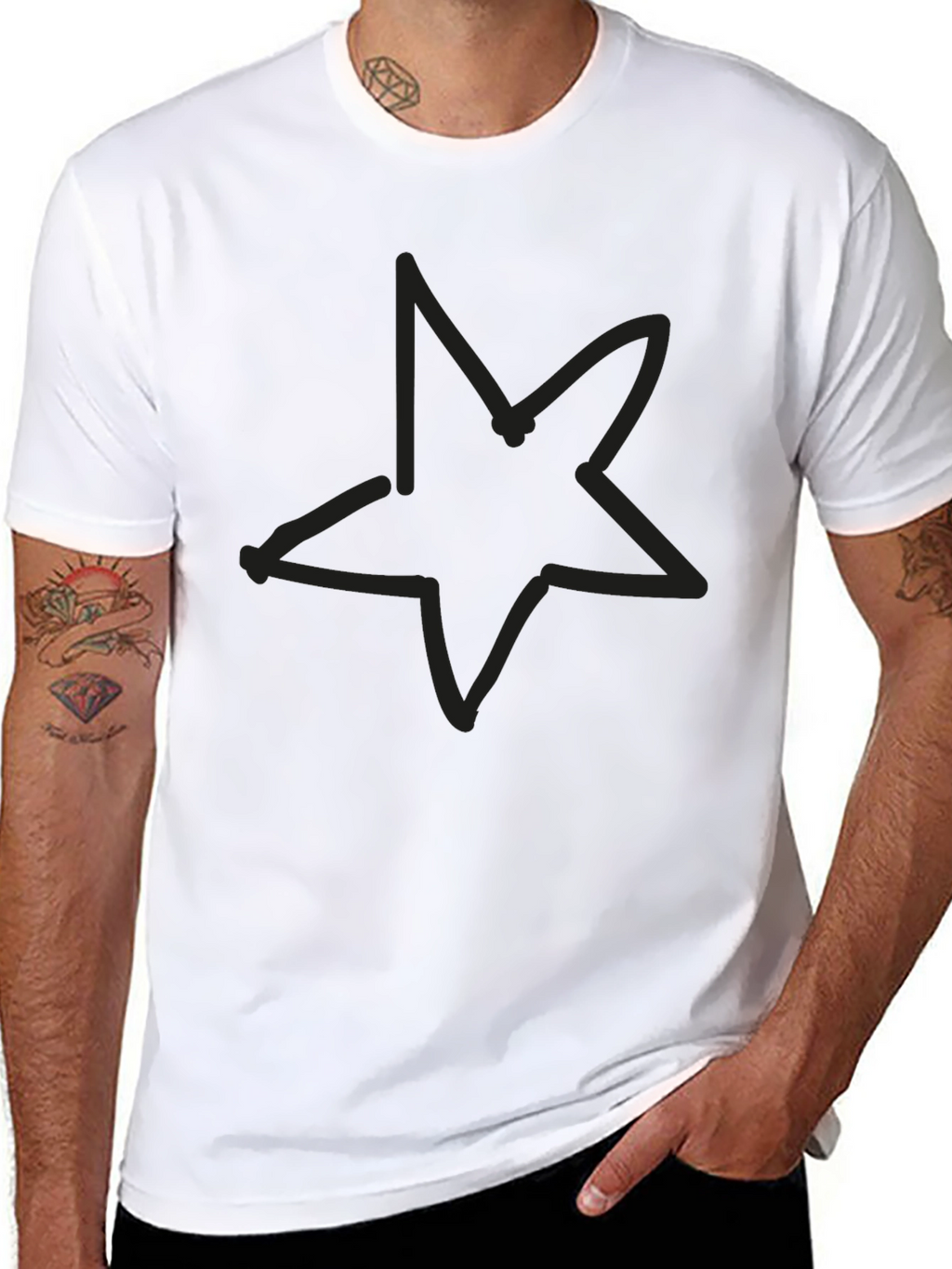 Black Star Graphic T-Shirt - Casual Comfort