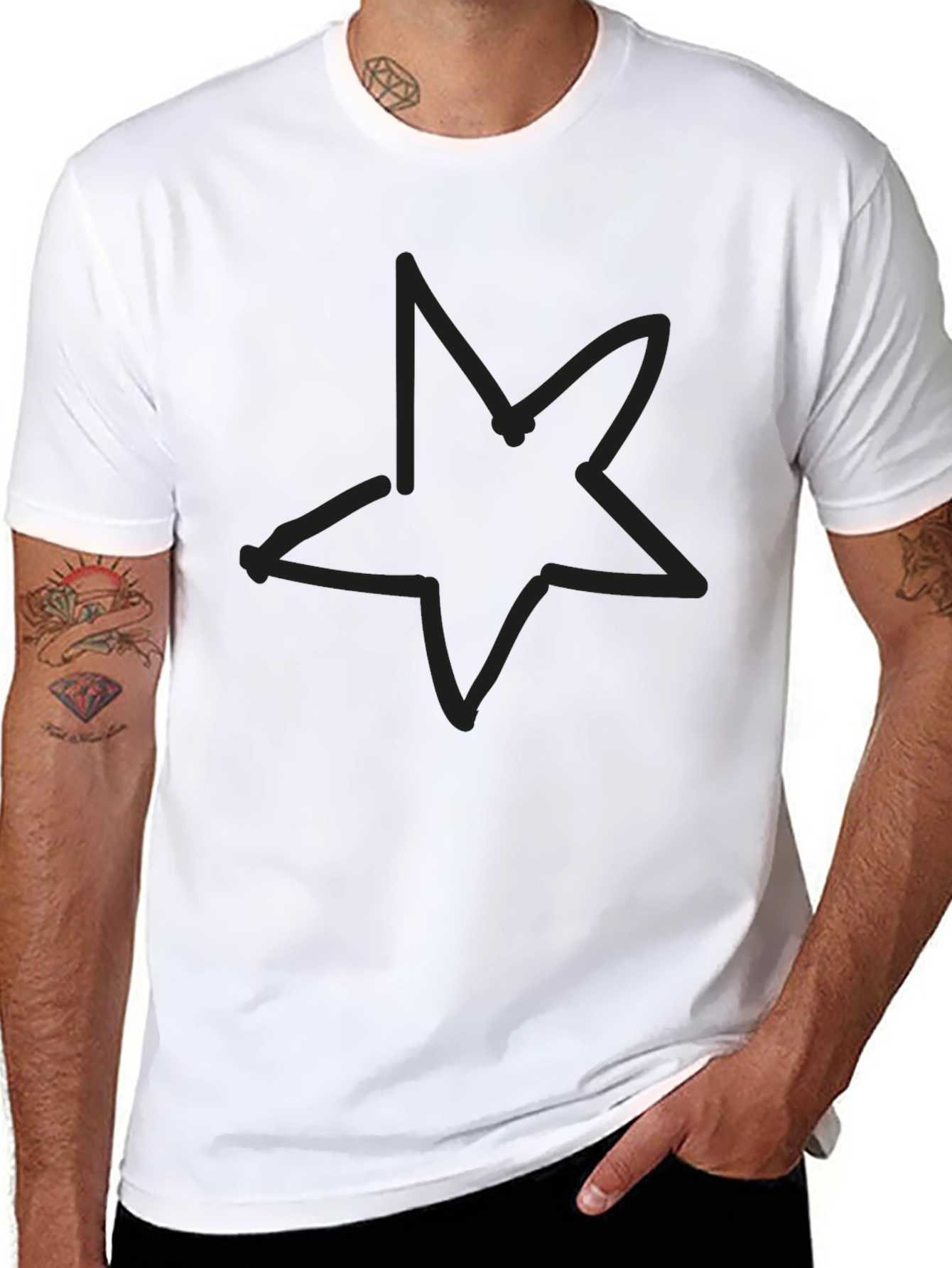 Black Star Graphic T-Shirt - Casual Comfort