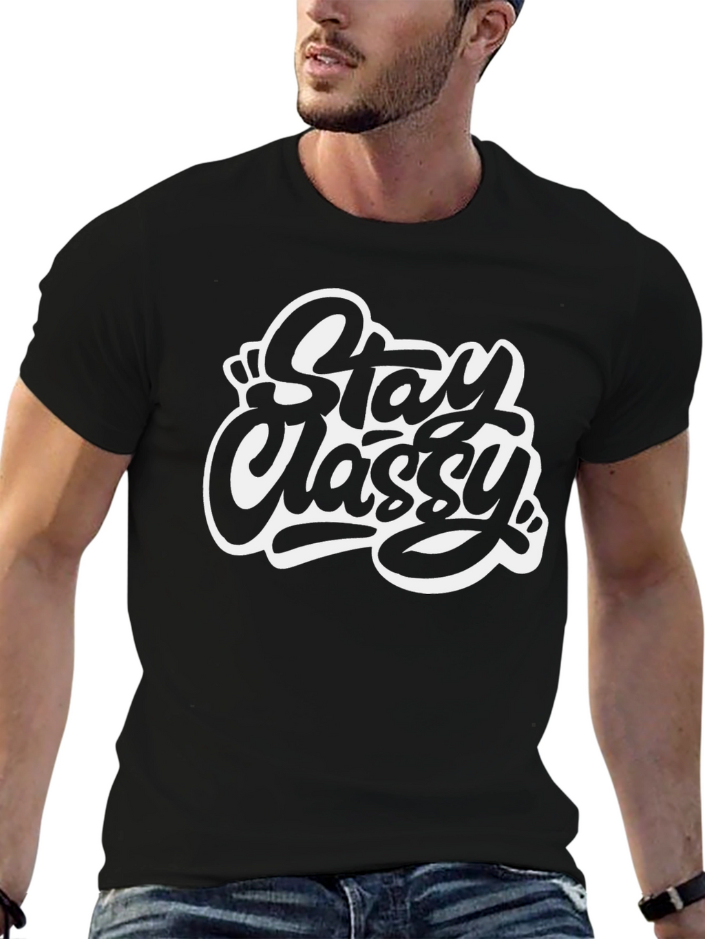Stay Classy Black Graphic Tee