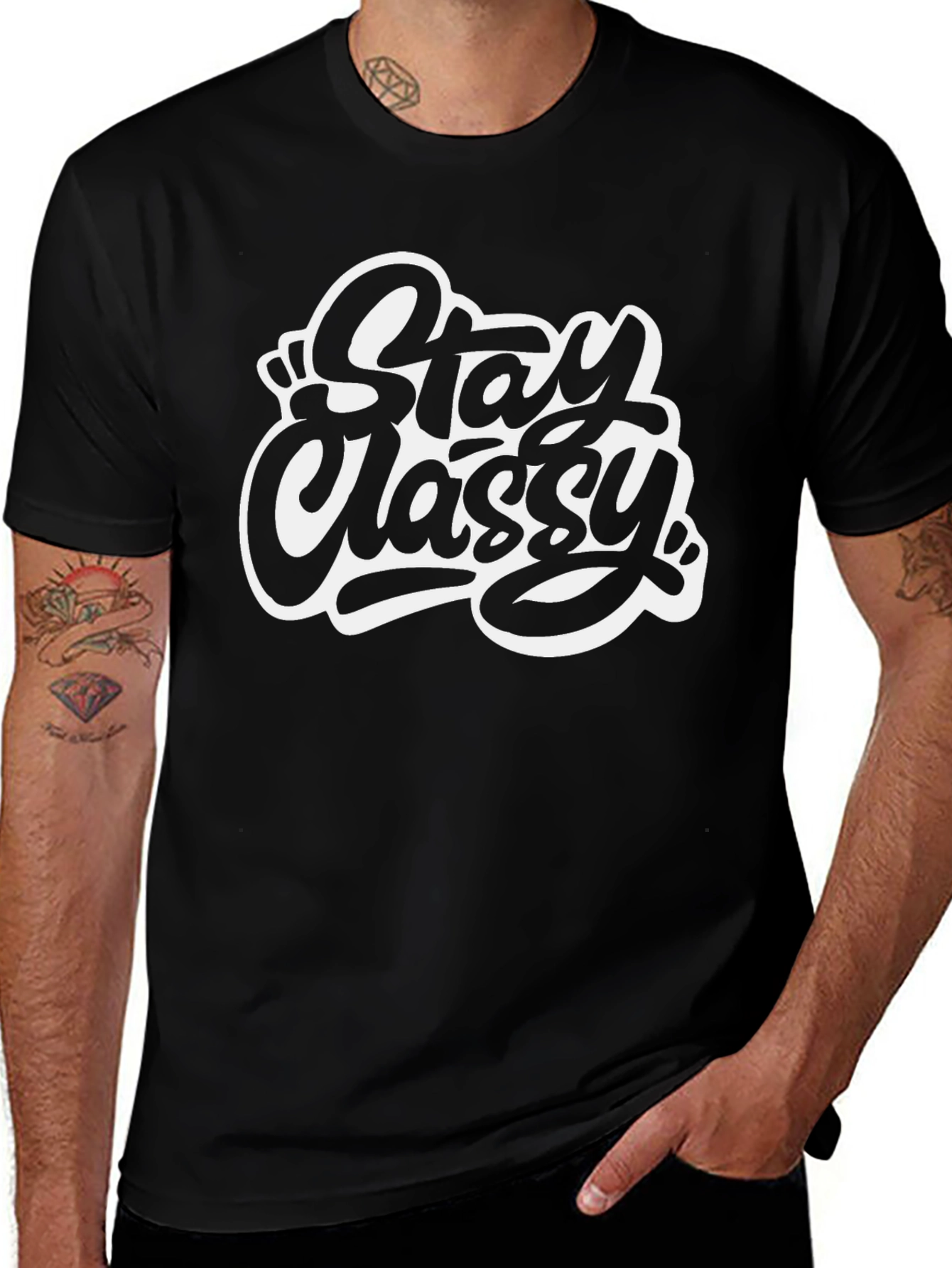 Stay Classy Black Graphic Tee