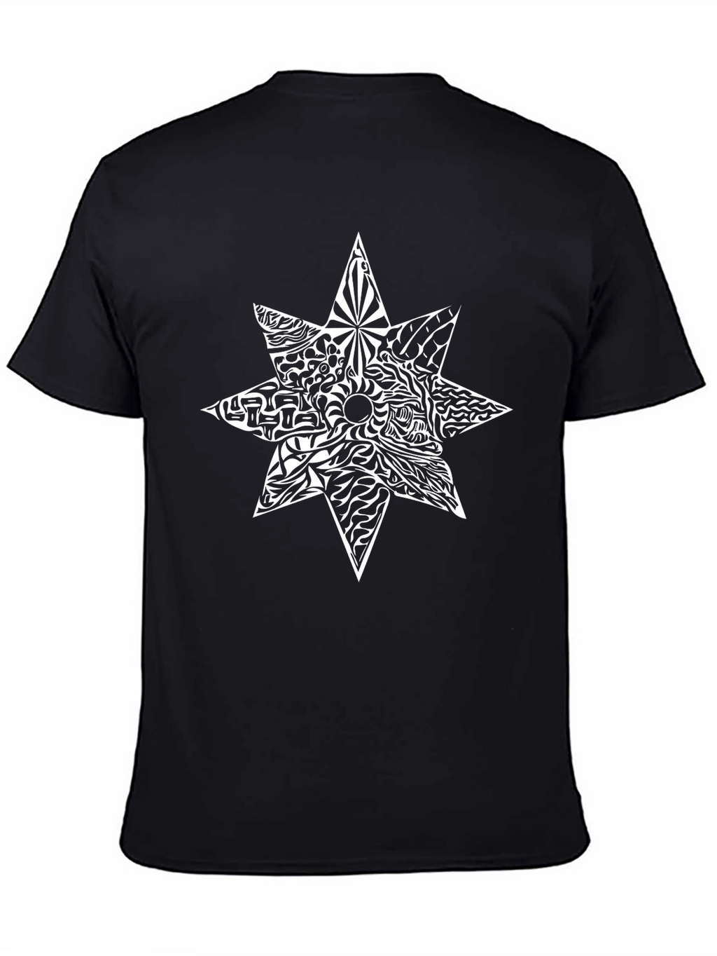 Abstract Star Graphic Black T-Shirt