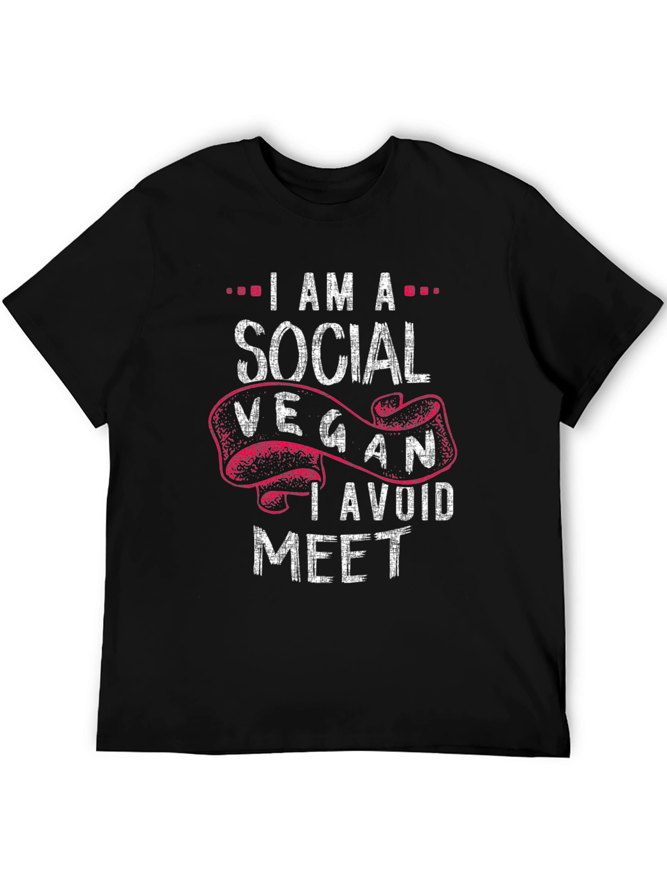 Social Vegan Graphic T-Shirt - Avoid Meet Pun