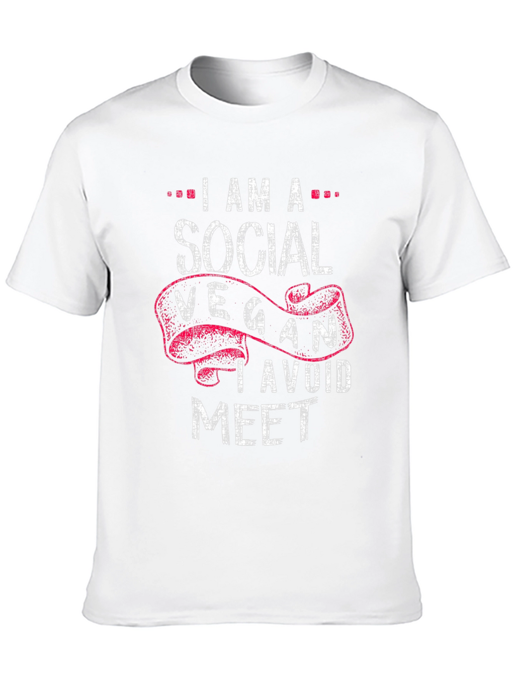 Social Vegan Graphic T-Shirt - Avoid Meet Pun