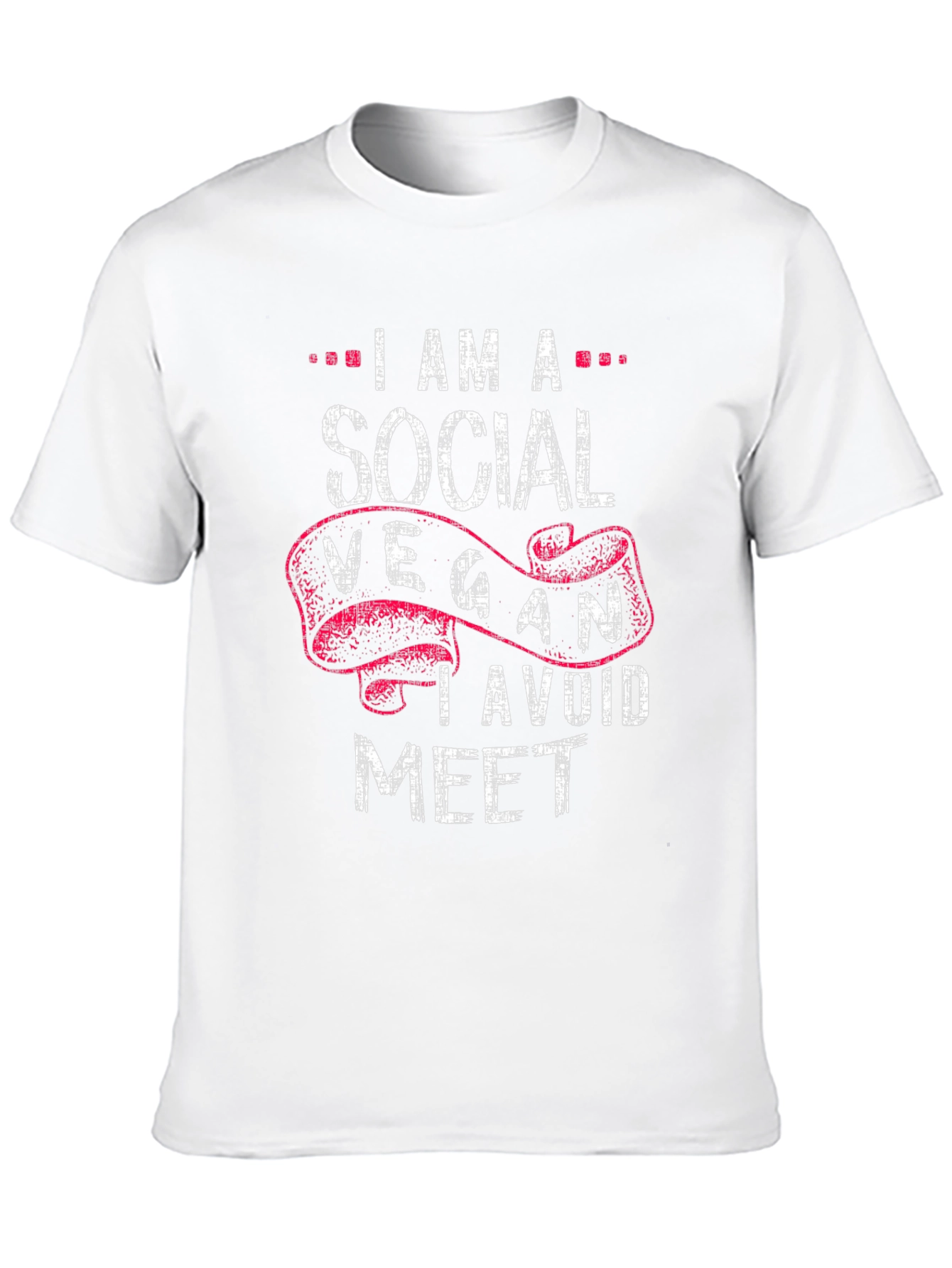 Social Vegan Graphic T-Shirt - Avoid Meet Pun