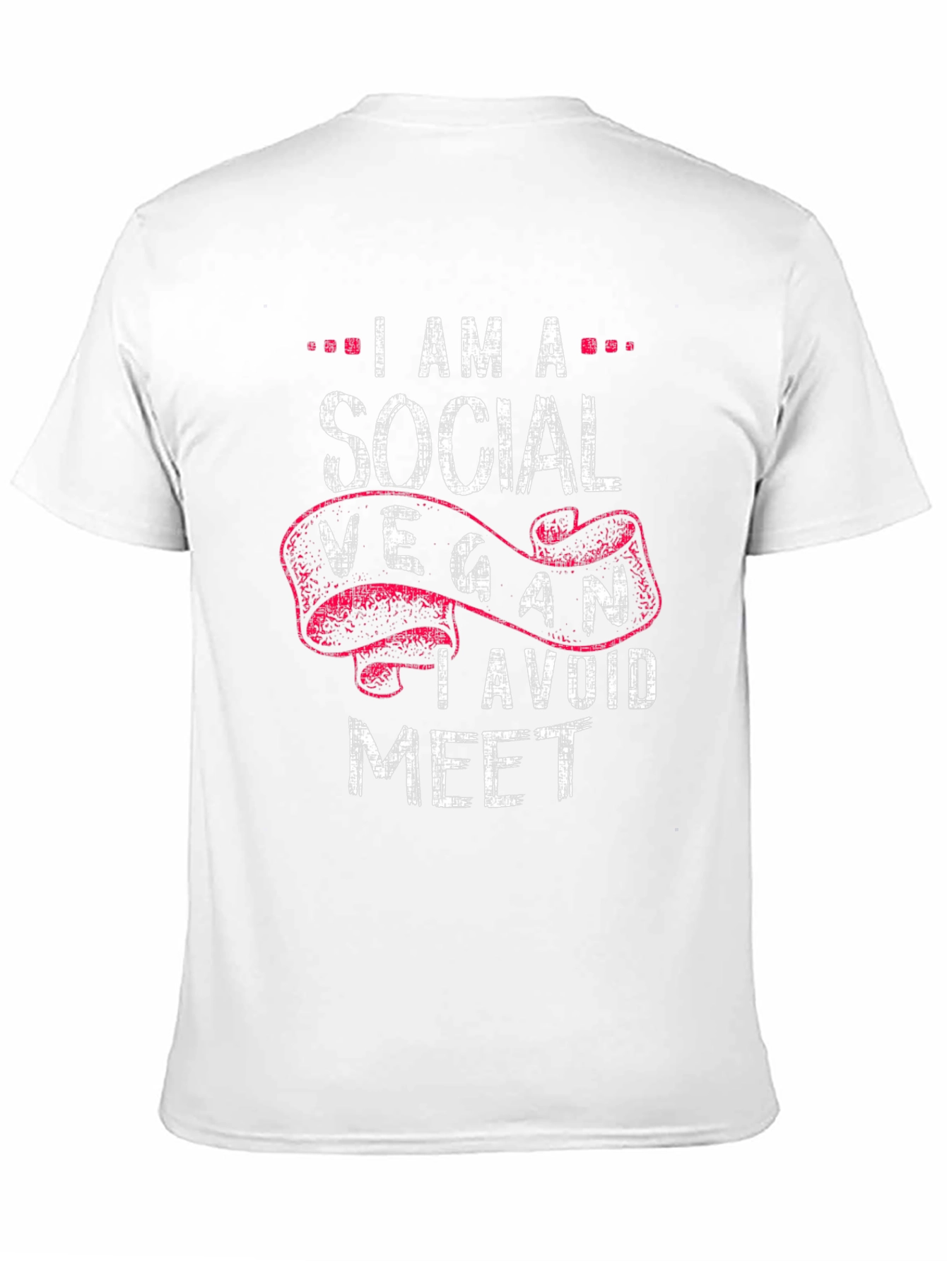 Social Vegan Graphic T-Shirt - Avoid Meet Pun