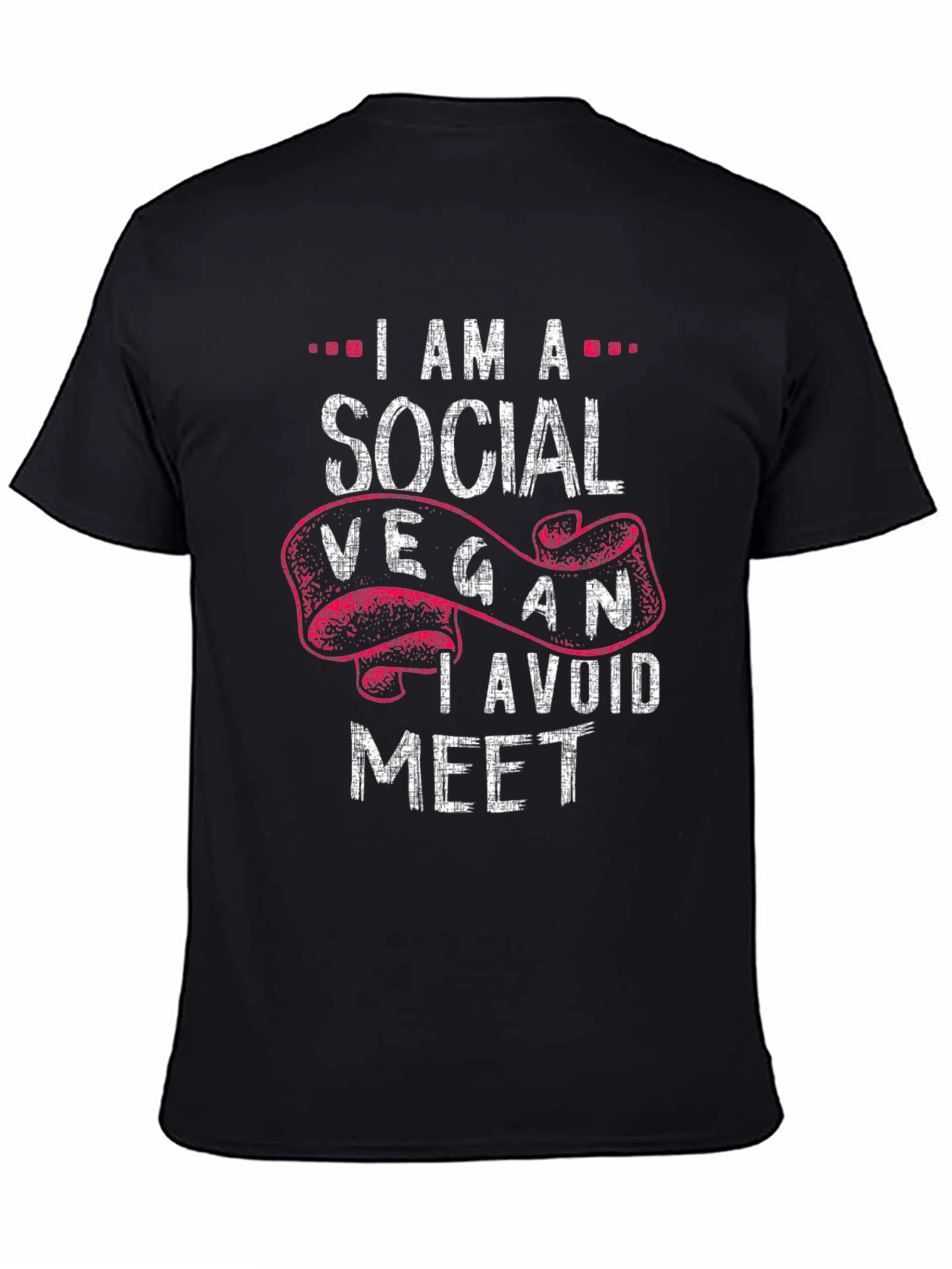 Social Vegan Graphic T-Shirt - Avoid Meet Pun