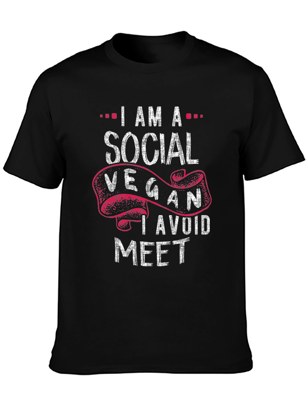 Social Vegan Graphic T-Shirt - Avoid Meet Pun