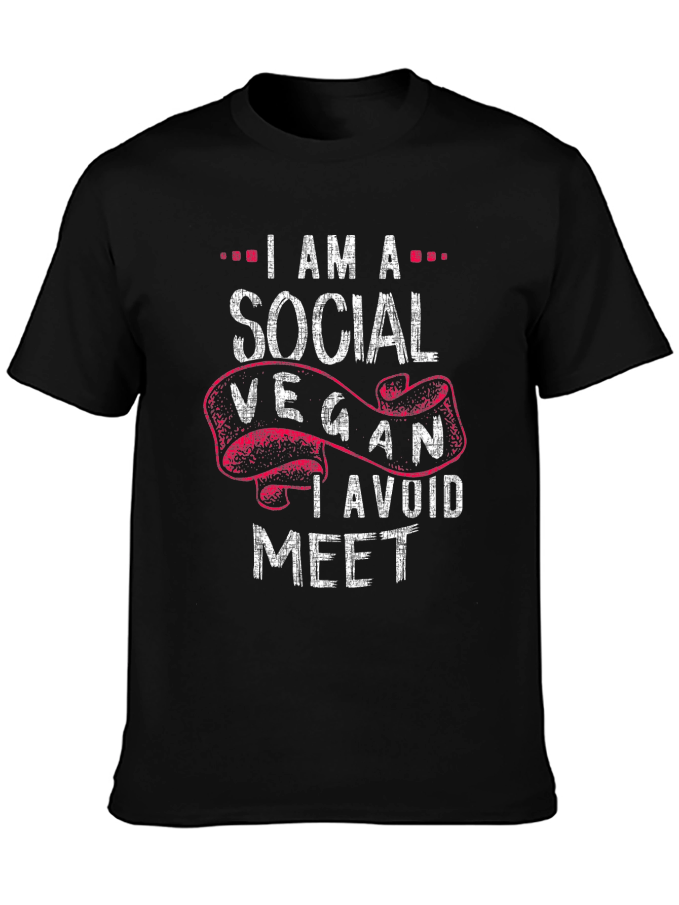 Social Vegan Graphic T-Shirt - Avoid Meet Pun