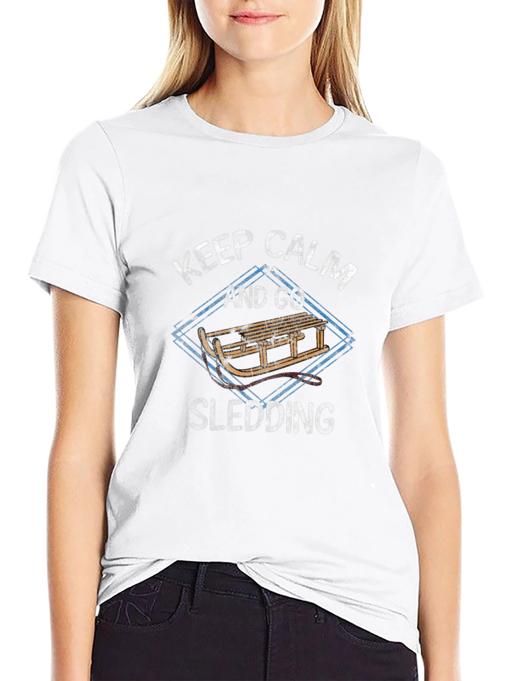 Keep Calm and Go Sledding T-Shirt - Winter Fun