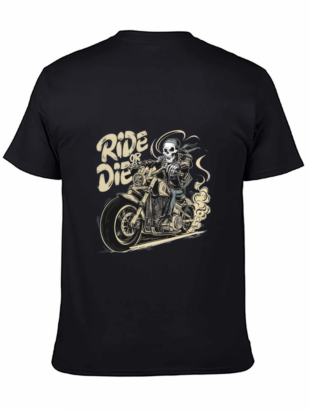 Ride or Die Skeleton Biker Graphic Tee