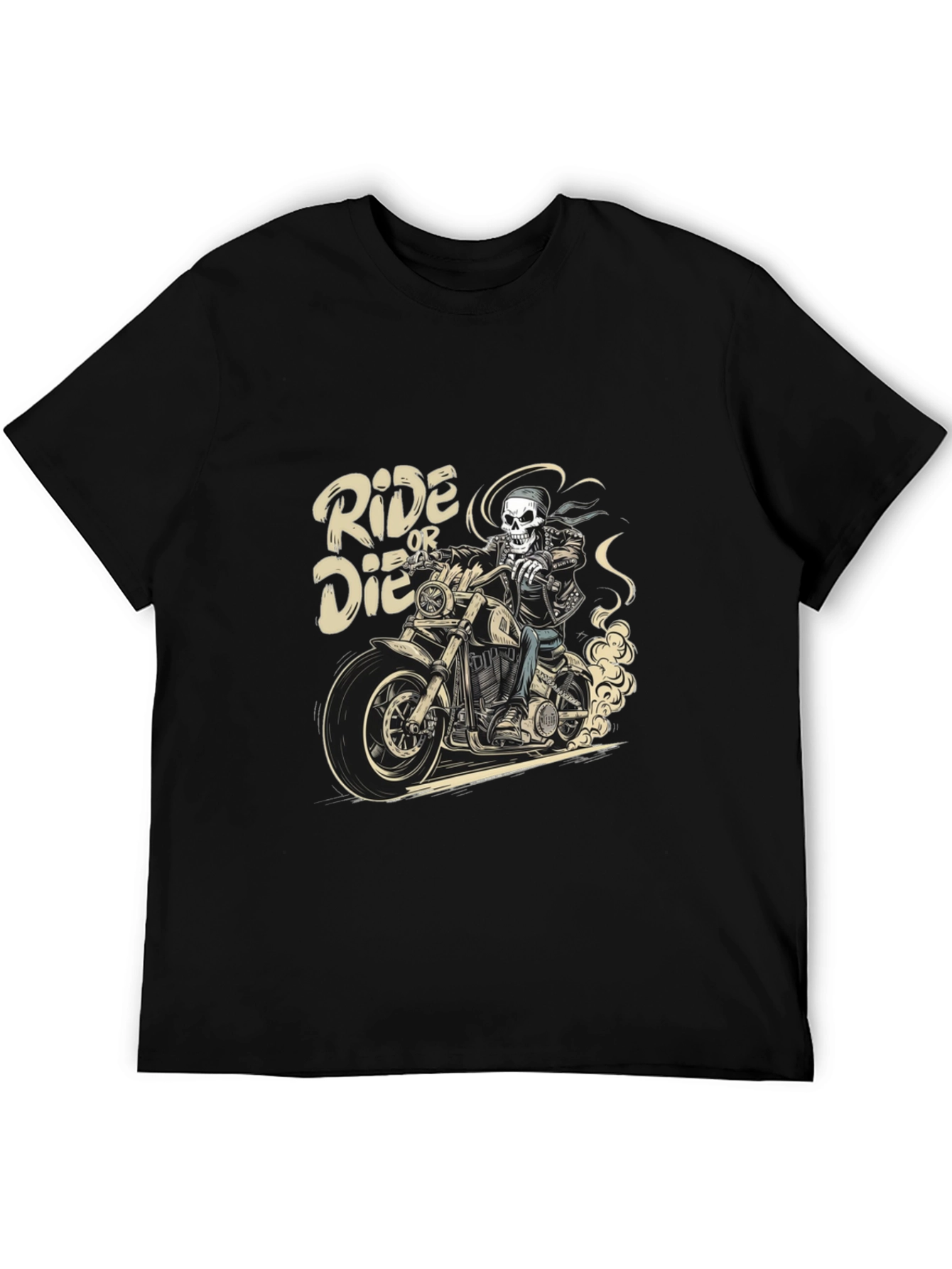 Ride or Die Skeleton Biker Graphic Tee