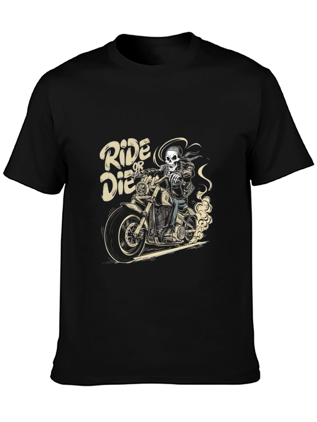 Ride or Die Skeleton Biker Graphic Tee