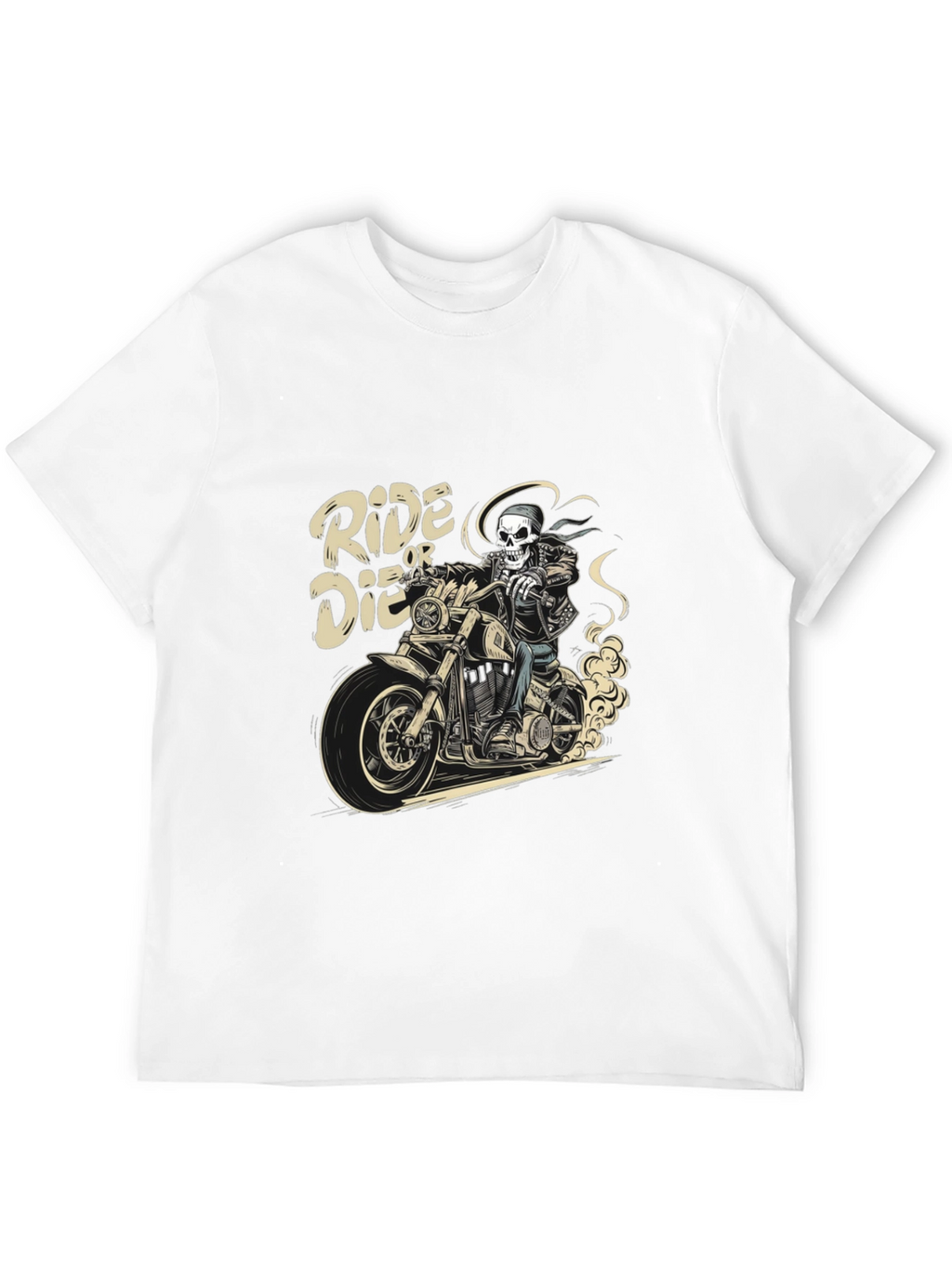 Ride or Die Skeleton Biker Graphic Tee