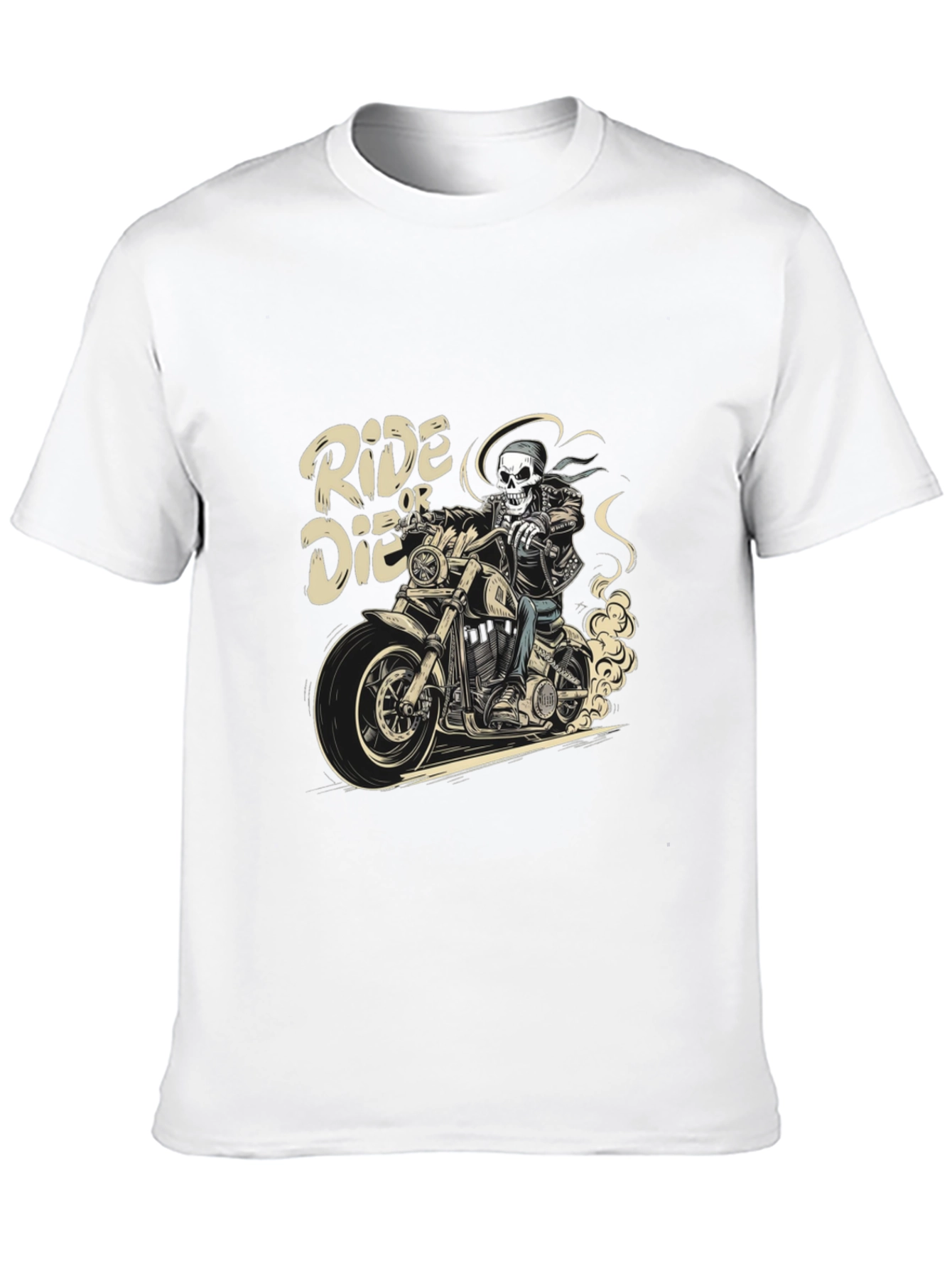Ride or Die Skeleton Biker Graphic Tee